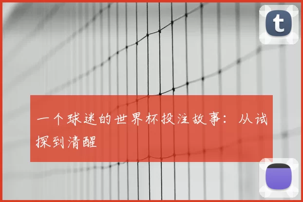 一个球迷的世界杯投注故事:从试探到清醒